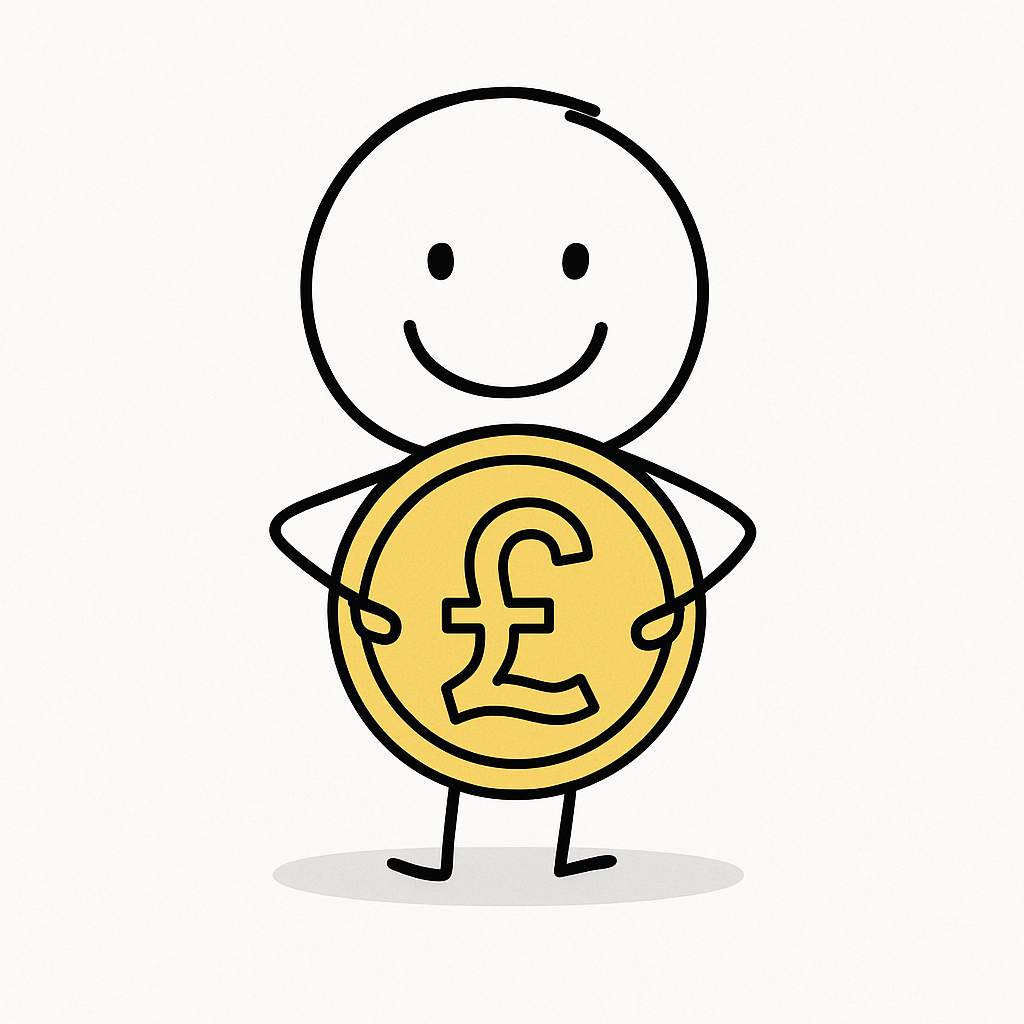 Cartoon Money pound coin